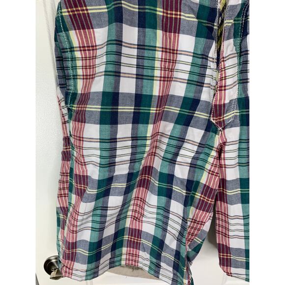 Tailor Vintage Men’s Reversible Plaid Khaki Linen Shorts Size 38 USA - Picture 4 of 12